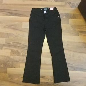 Girls Size 8 Adjustable Waist BootCut Pants Black